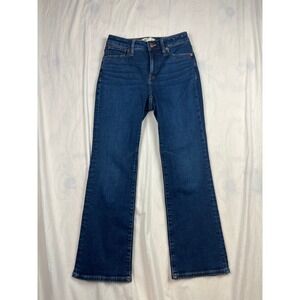 Madewell Curvy Kick Out Crop Jeans Dark Indigo Blue High Rise Size 26